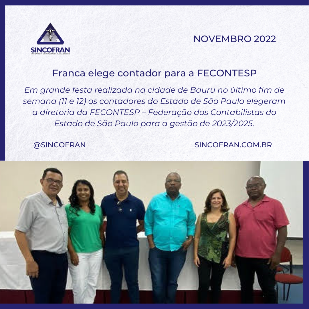 Franca elege contador para a FECONTESP